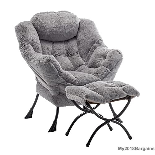 SESHINELL Lazy Chair with Ottoman, Modern Accent Chair Loung