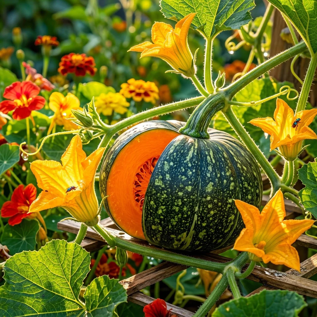 15 Japanese Kabocha Squash Seeds – Sweet Green Pumpkin Seeds for Planting