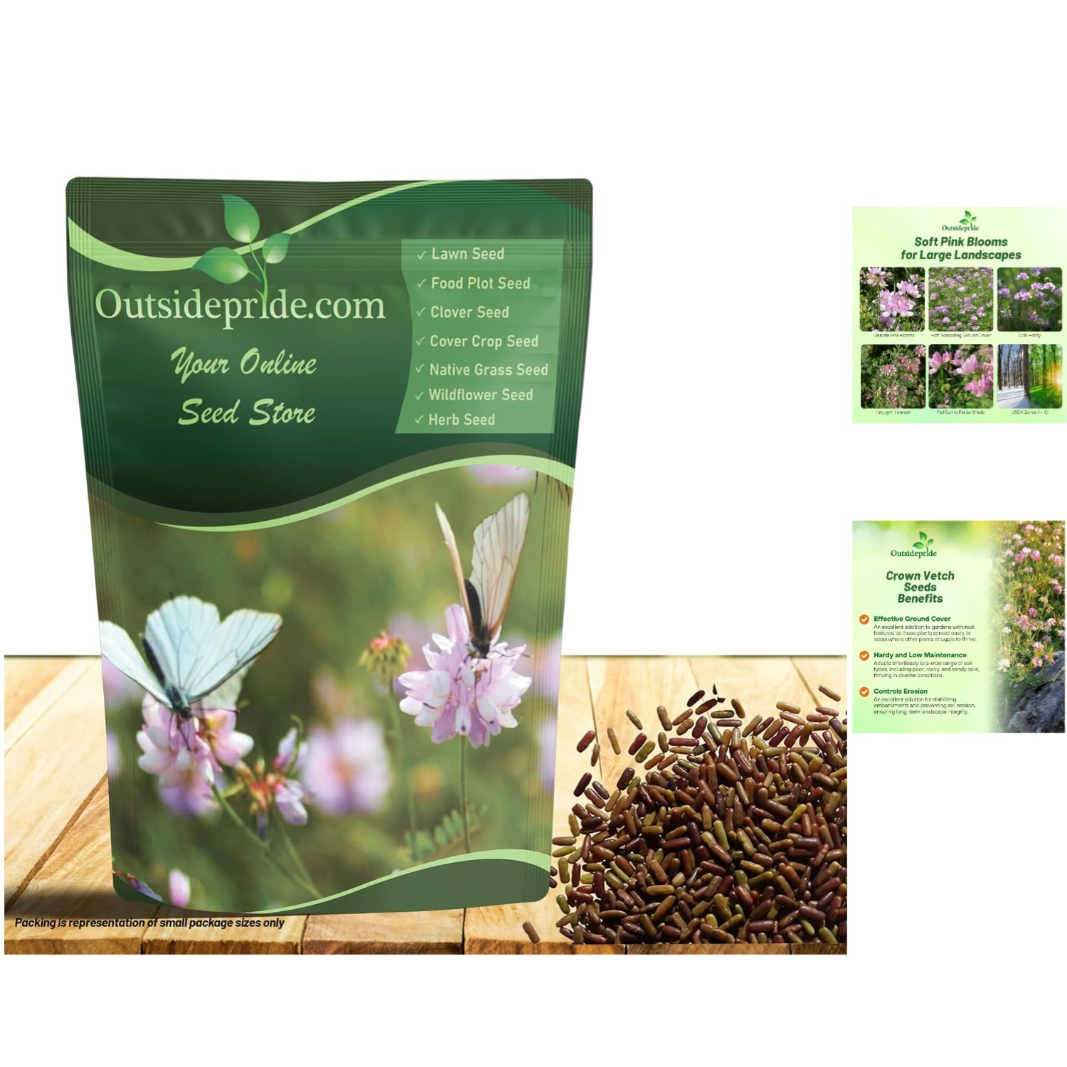 Perennial Crown Vetch Seeds – 1 lb. Fast-Growing, GMO-Free Flower for Gardens