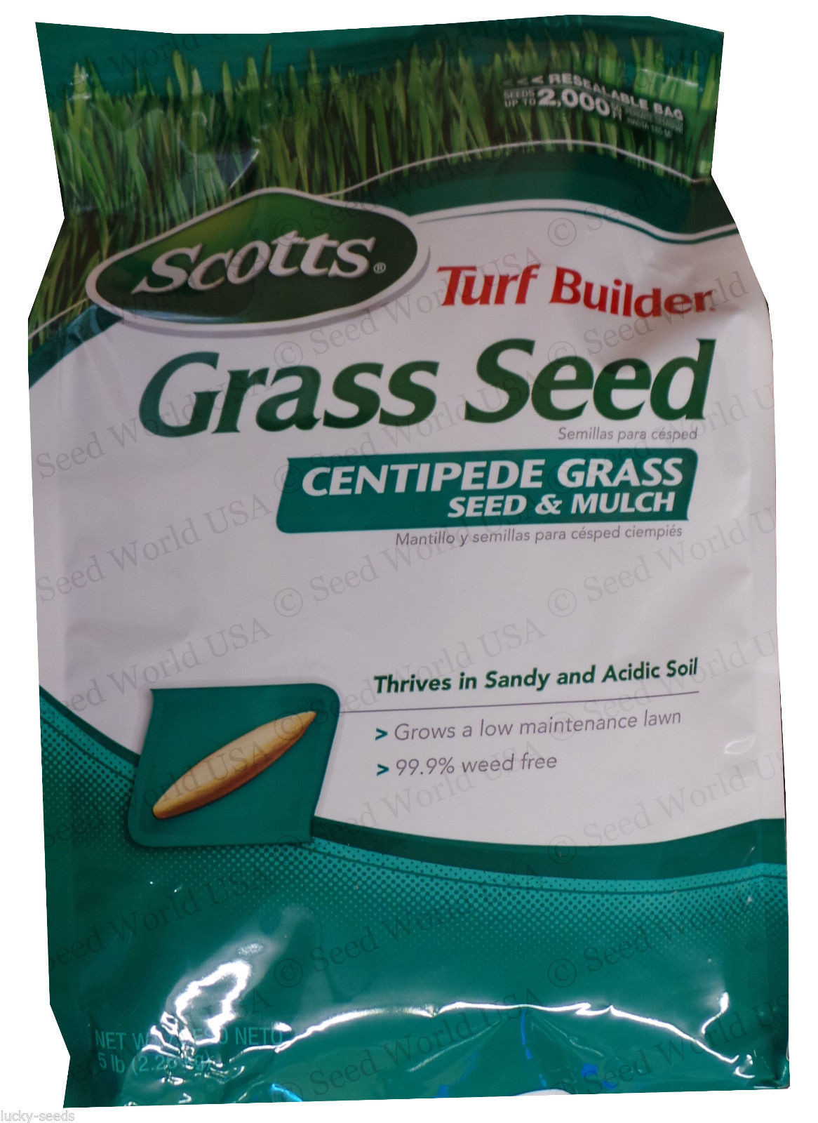 Scotts Centipede Grass Seed & Mulch (Covers 2000 sq. ft.) – 5 Lbs.