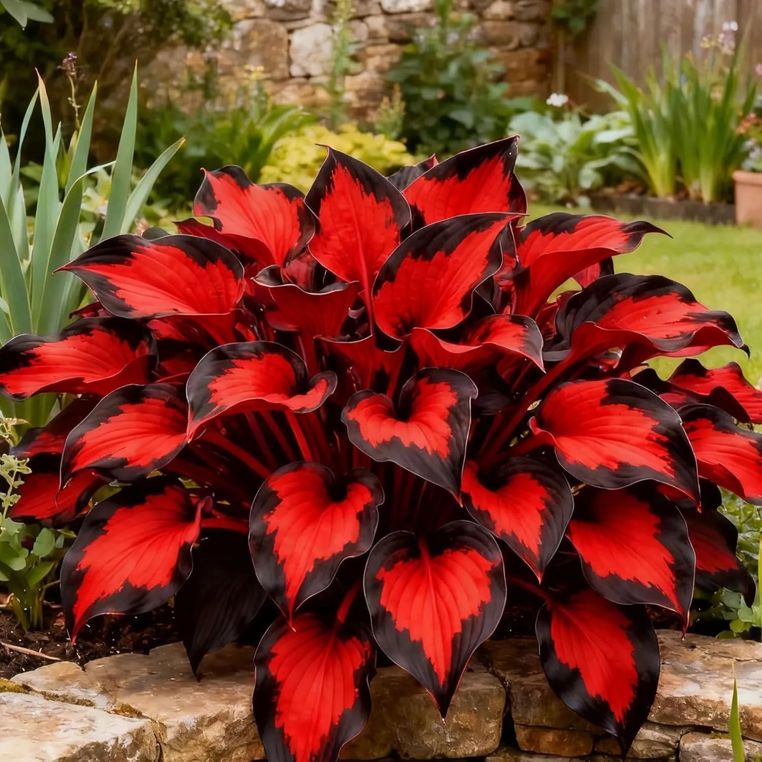 300+ Hosta Seeds – Non-GMO Black Red Hostas Plants Seeds for Planting Perennial