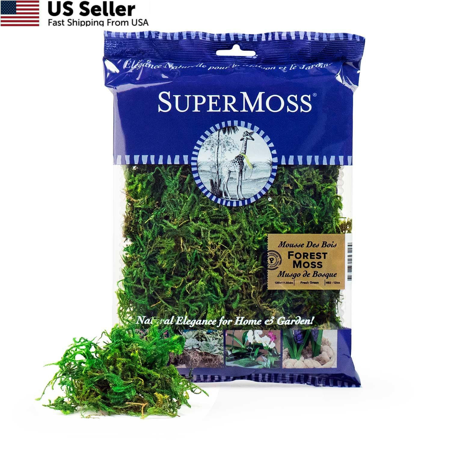 SuperMoss (25320) Forest Moss 80.75 in3 Bag (Appx. 2oz), Fresh Green