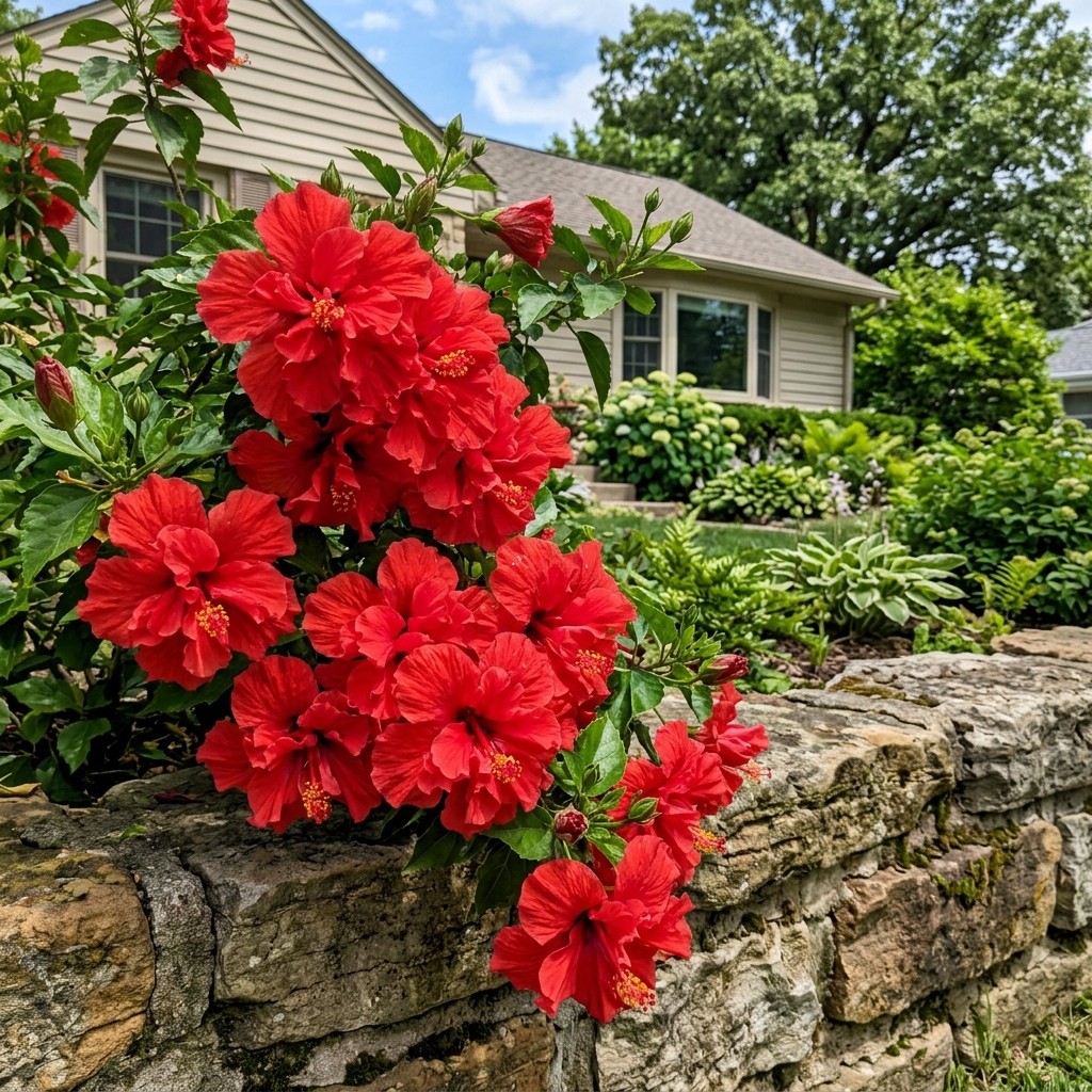 100 Count Double Red Hibiscus Seeds – for Garden Borders, Nature Inspired