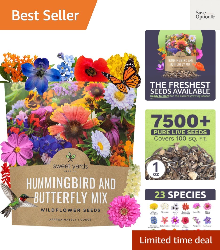 Wildflower Seeds Butterfly and Humming Bird Mix – Large 1 Ounce Packet 7,500+…