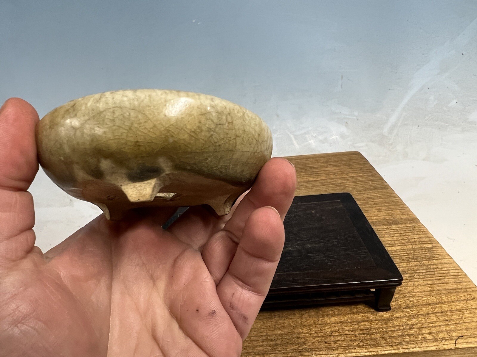 Beautiful Handmade Glazed Shohin Size Bonsai Tree Pot By Mitsuyama 3 5/8”