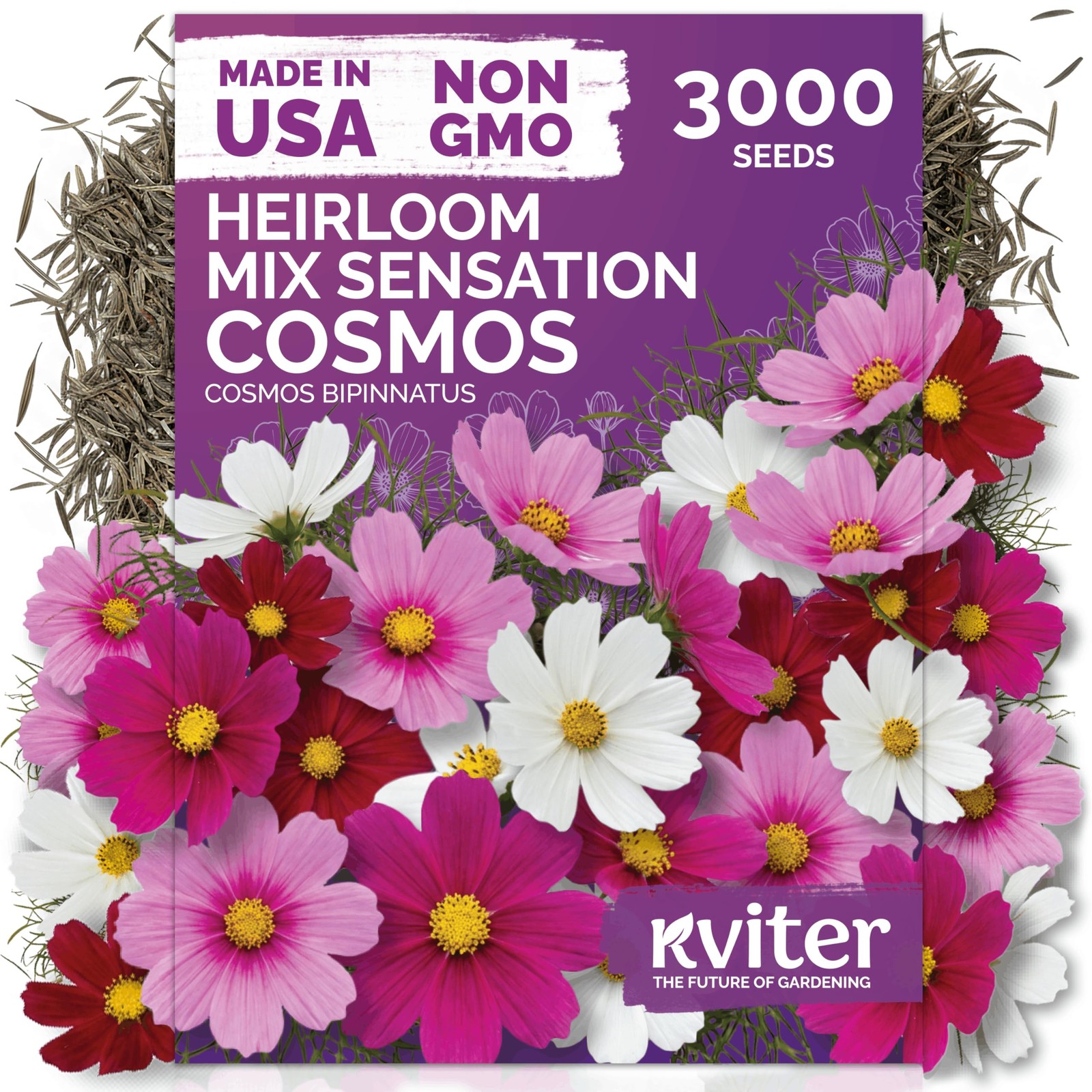 KVITER 3000 Mix Sensation Cosmos Seeds (Cosmos Bipinnatus)
