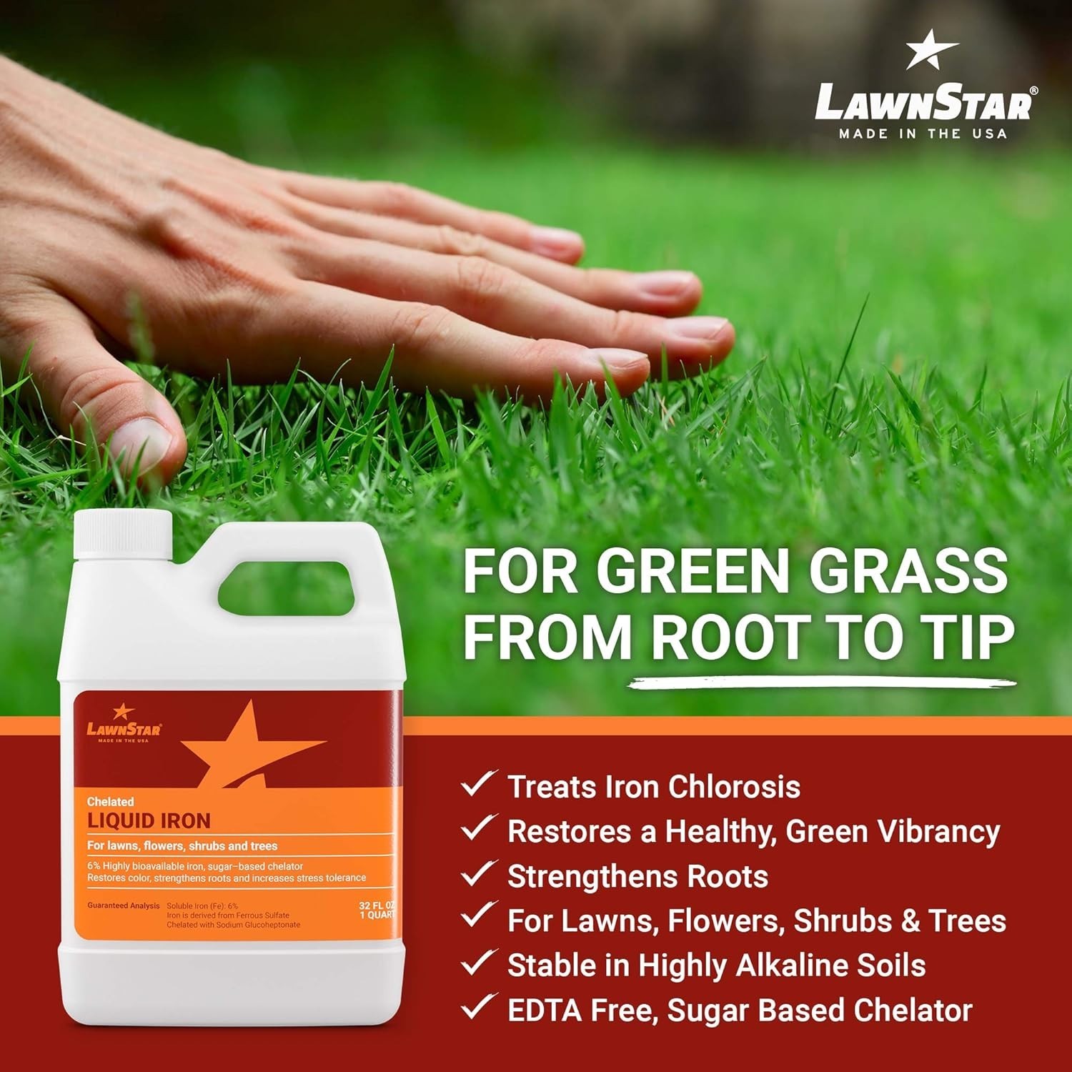 32oz Liquid Iron Plant Food – EDTA-Free, Chlorosis Treatment, Greener Foliage