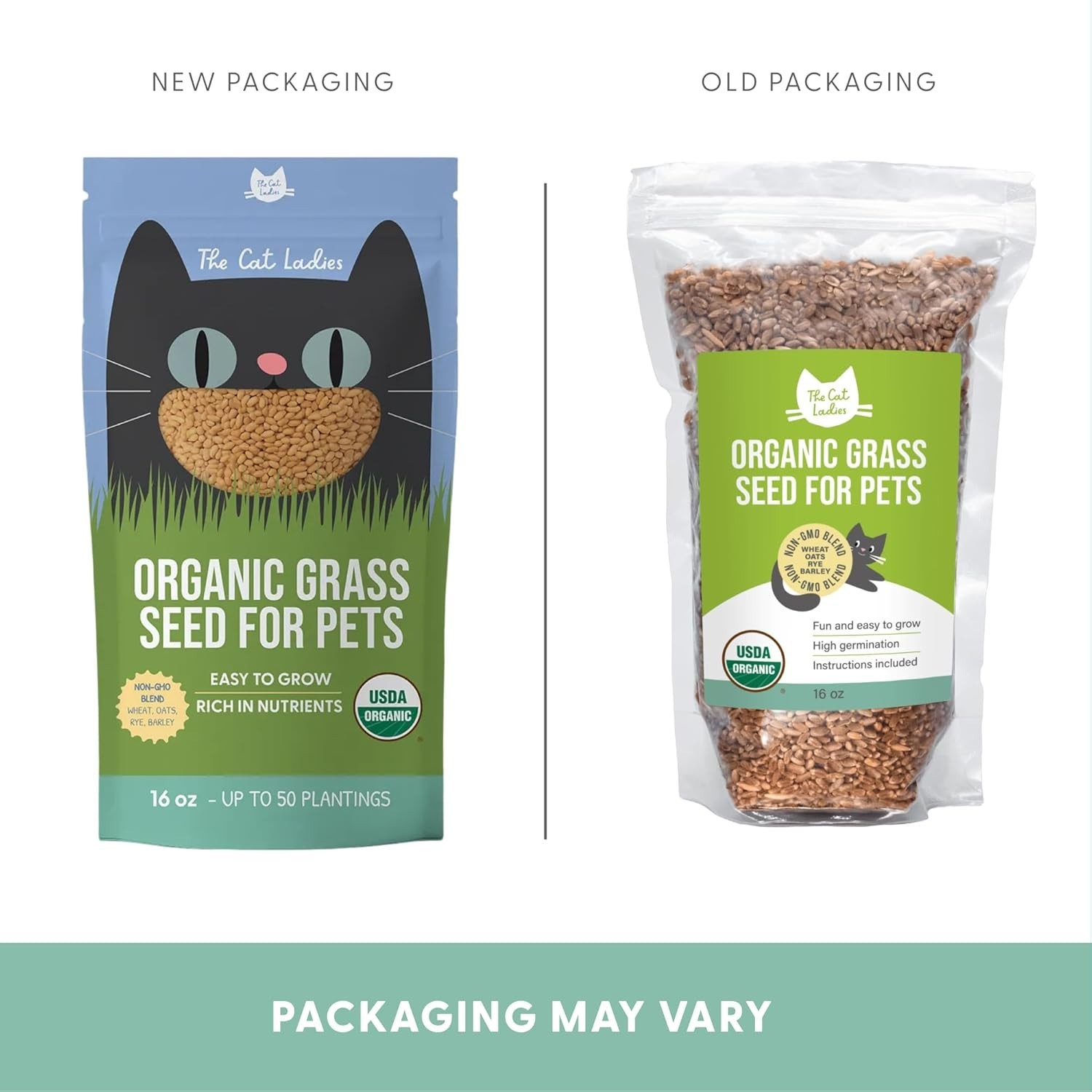 16 oz Organic Cat Grass Seeds – Pet-Friendly Wheatgrass Blend for Indoor Cats
