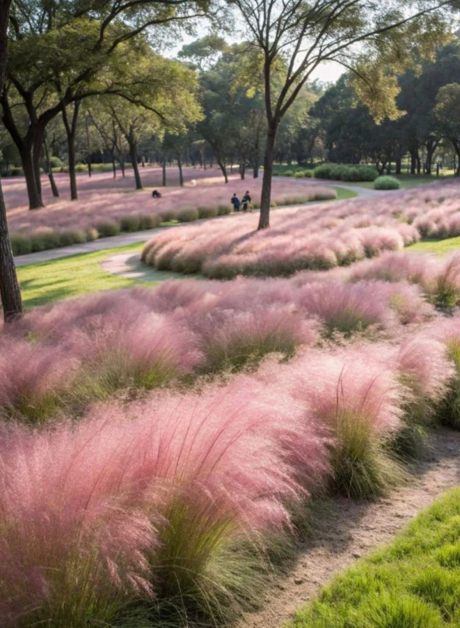 Pink Gulf Muhly Grass Live Plant – 1 Gallon Pot – Fully Rooted Ornamental Grass
