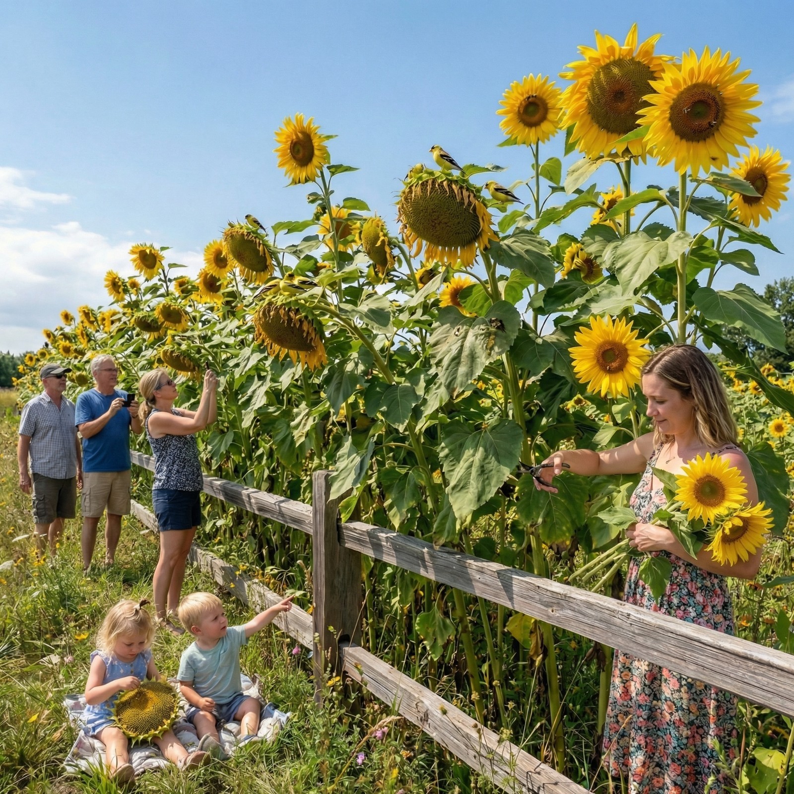 Sunflower GIANT TRIO MIX Mammoth Mongolian Skyscraper Heirloom Non-GMO 75 Seeds!