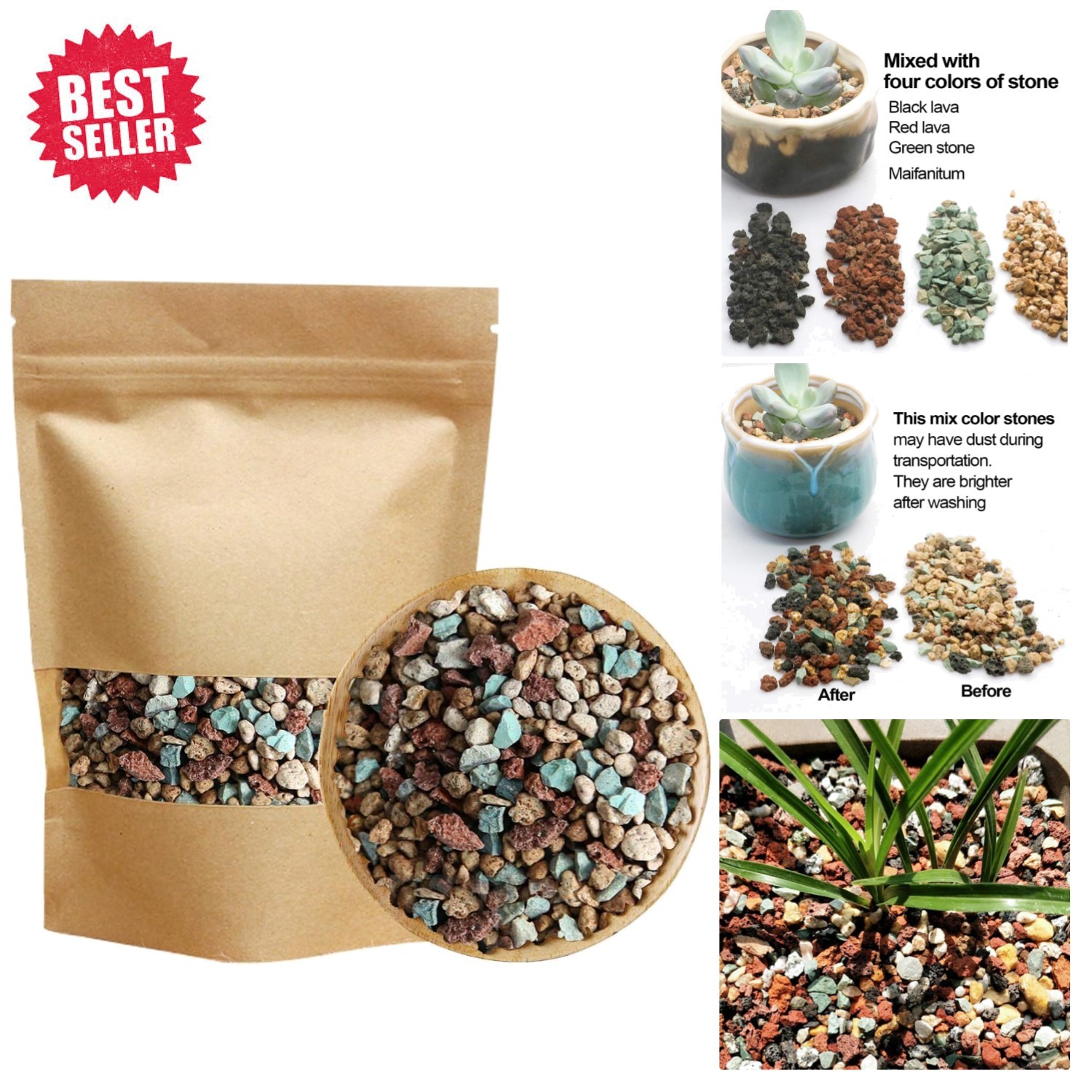 Professional 2.2 lb Gritty Mix of Horticultural Lava Pebbles for Terrariums