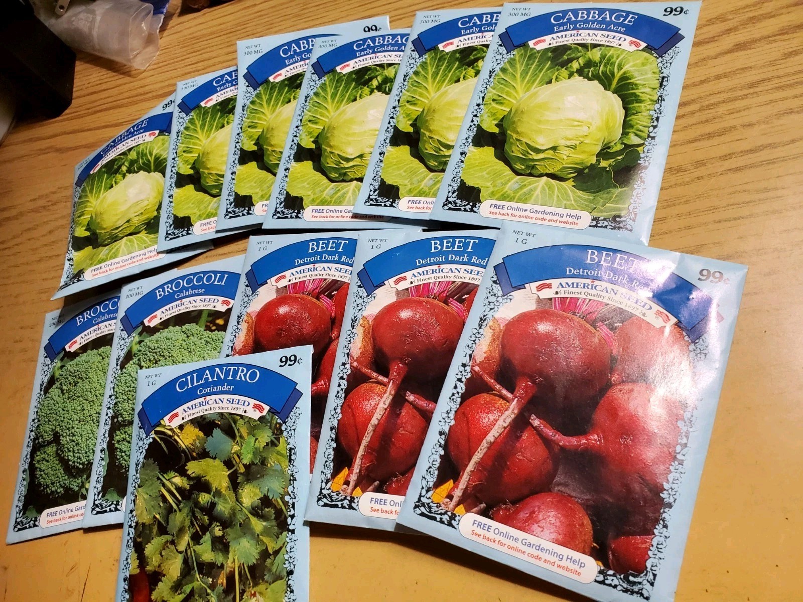 12Lot Variety Seeds Packs Cabbage Cilantro Beets Broccoli Garden Vegetable Spice