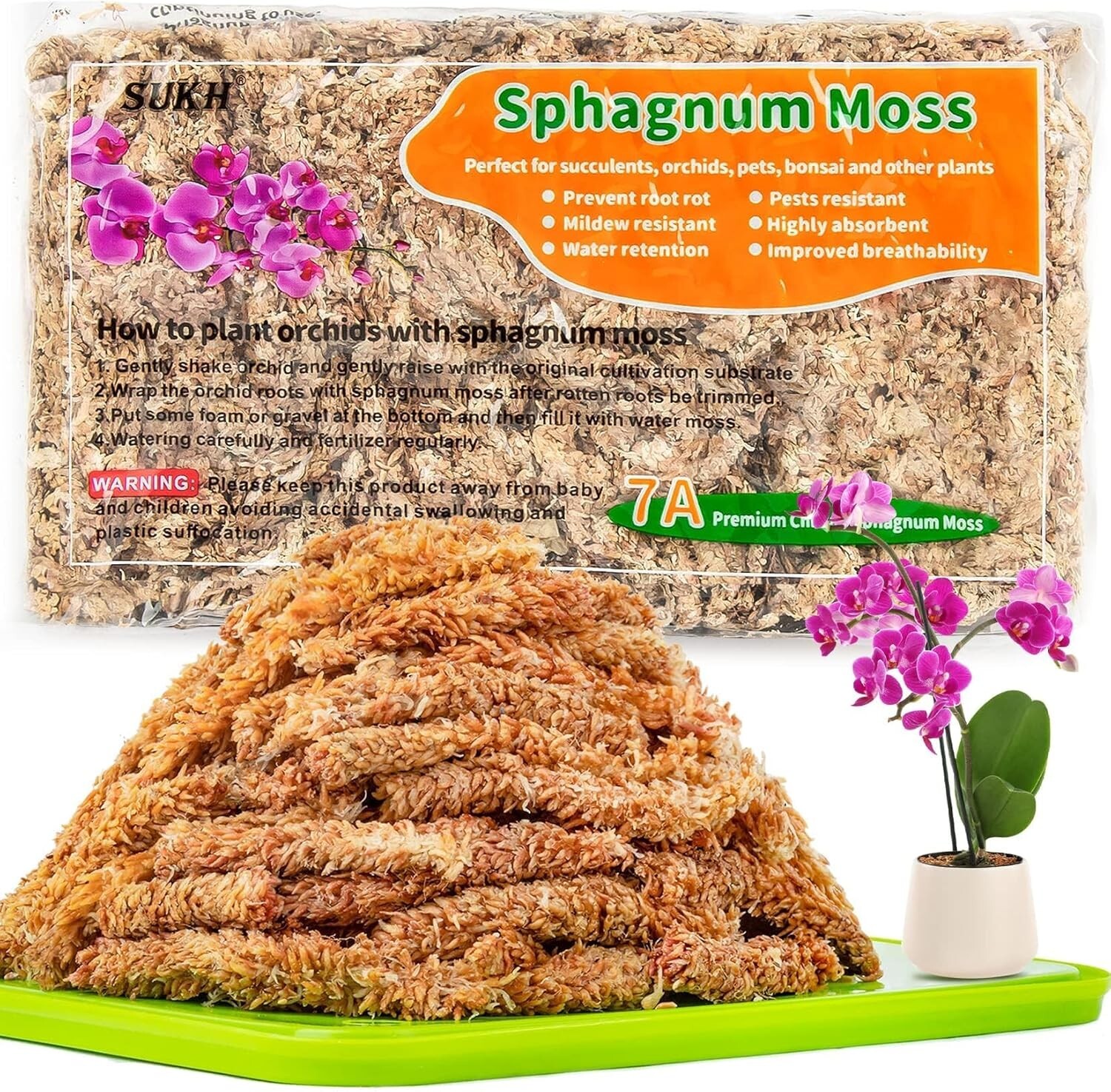 4oz Sphagnum Peat Moss for Plants – Natural Premium Long Fibered Chile Dried Mos