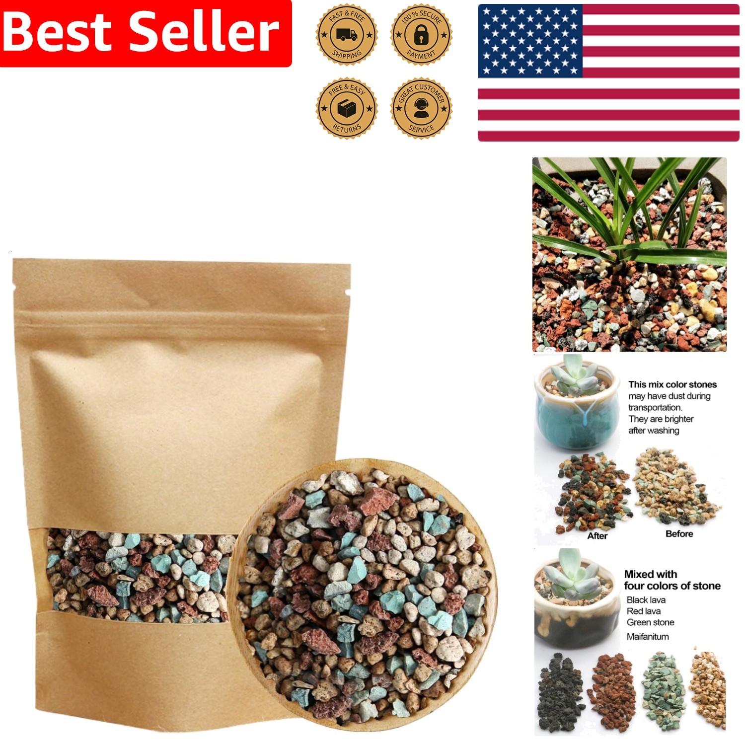 Horticultural Lava Pumice Pebbles | Gritty Succulent Cactus Bonsai Soil Mix |…