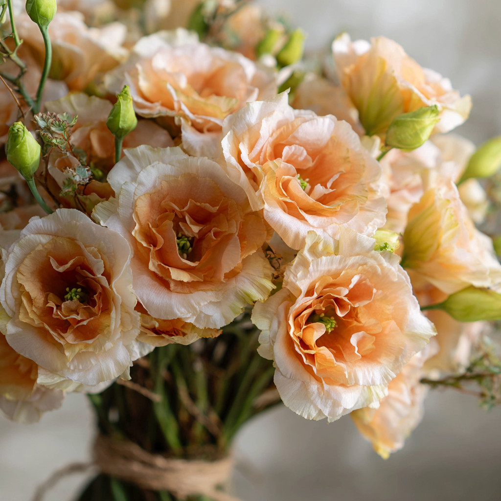 Voyage 2 Champagne Lisianthus 25 Seeds | Soft Apricot Eustoma Grandiflorum
