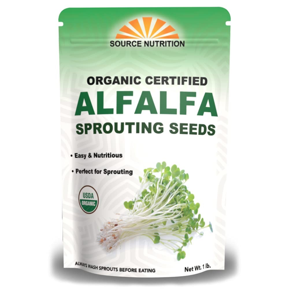 Tradeking Usda Organic Alfalfa Sprouting Seeds 1 Pound Perfect For Sprouting