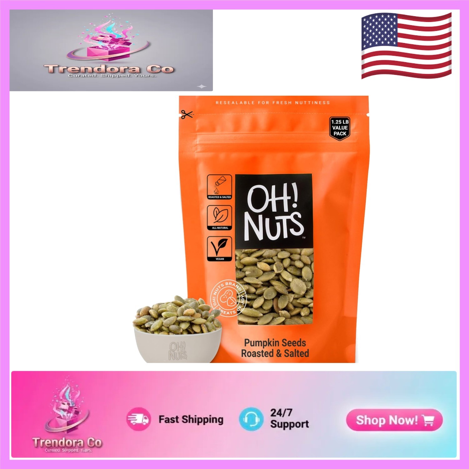 Deliciously Nutty 1.25 lb Roasted Pumpkin Seeds – Ideal Snack for All Diets