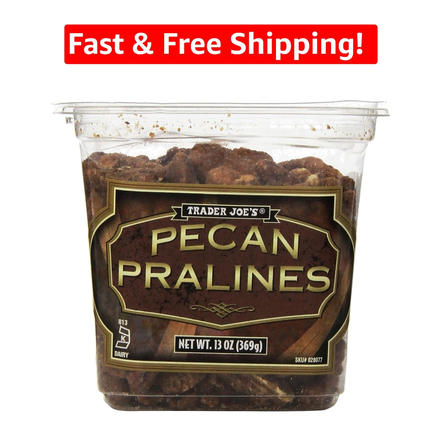 Indulge in 13 oz Canister of Whole Pecan Pralines – Perfect Southern Delicacy