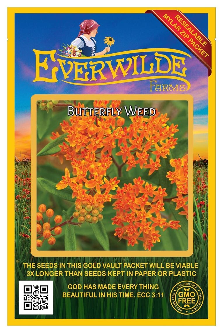 1 Oz Butterfly Weed Wildflower Seeds – Everwilde Farms Mylar Seed Packet