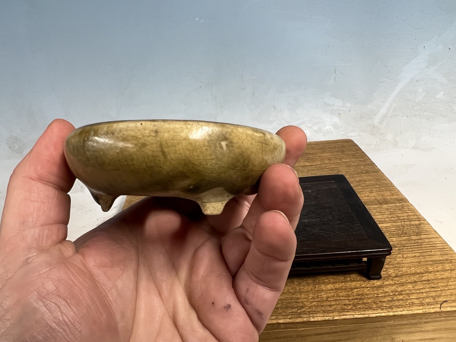 Beautiful Handmade Glazed Shohin Size Bonsai Tree Pot By Mitsuyama 3 5/8”