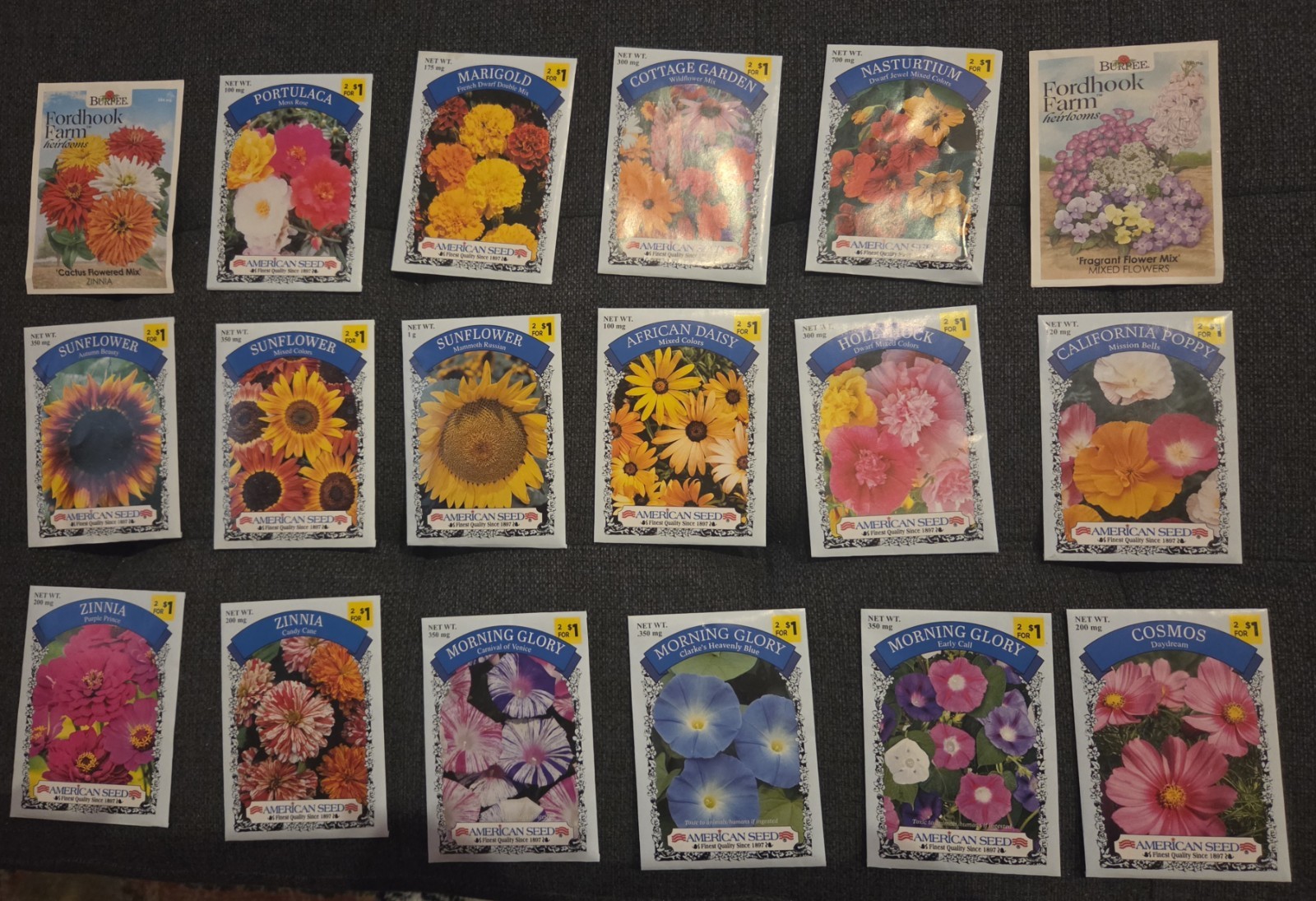 Lot Of 18 Mixed Variety Pack Flower Seeds Bundle 2025 Garden Pollinators
