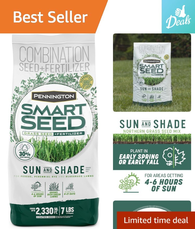 7 lb Smart Seed Sun & Shade Mix – Perfect for Moderate Sunlight & Shade Areas
