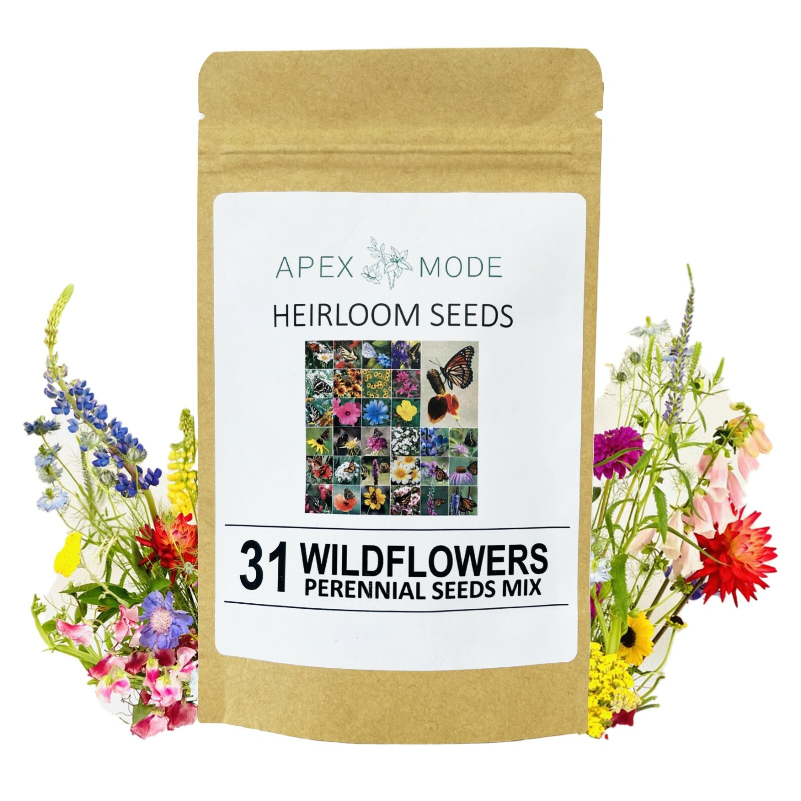 Perennial Wildflower Seeds, 31 Different Varieties – 30,000 Seeds USA Non-GMO